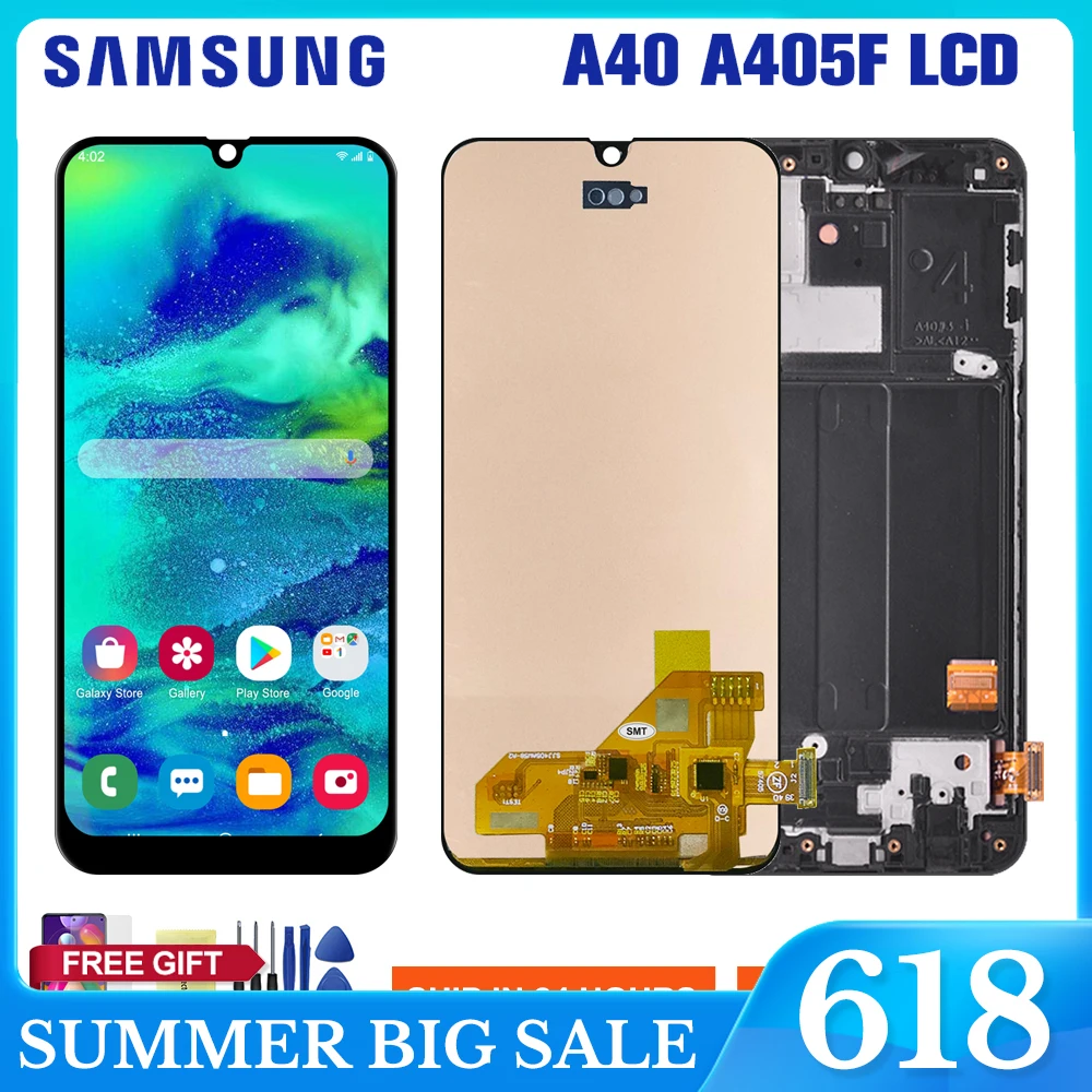 ЖК дисплей A40 для Samsung Galaxy A405F сменный с сенсорным экраном и дигитайзером A405FN