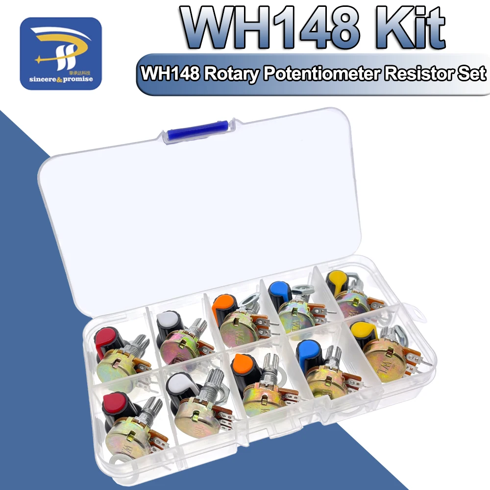 WH148 потенциометр комплект B1K 2K 5K 10K 20K 50K 100K 250K 500K 1 м 15 мм линейный подшипник с