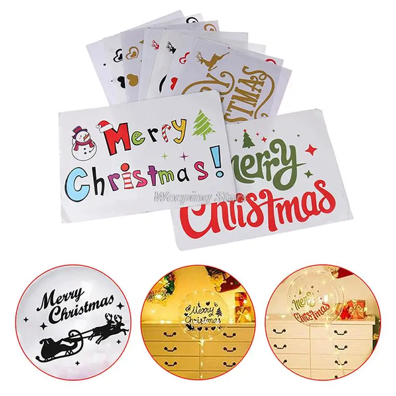 

Diy Наклейка для воздушного шара с надписью "merry Christmas", прозрачное оформление для вечевечерние