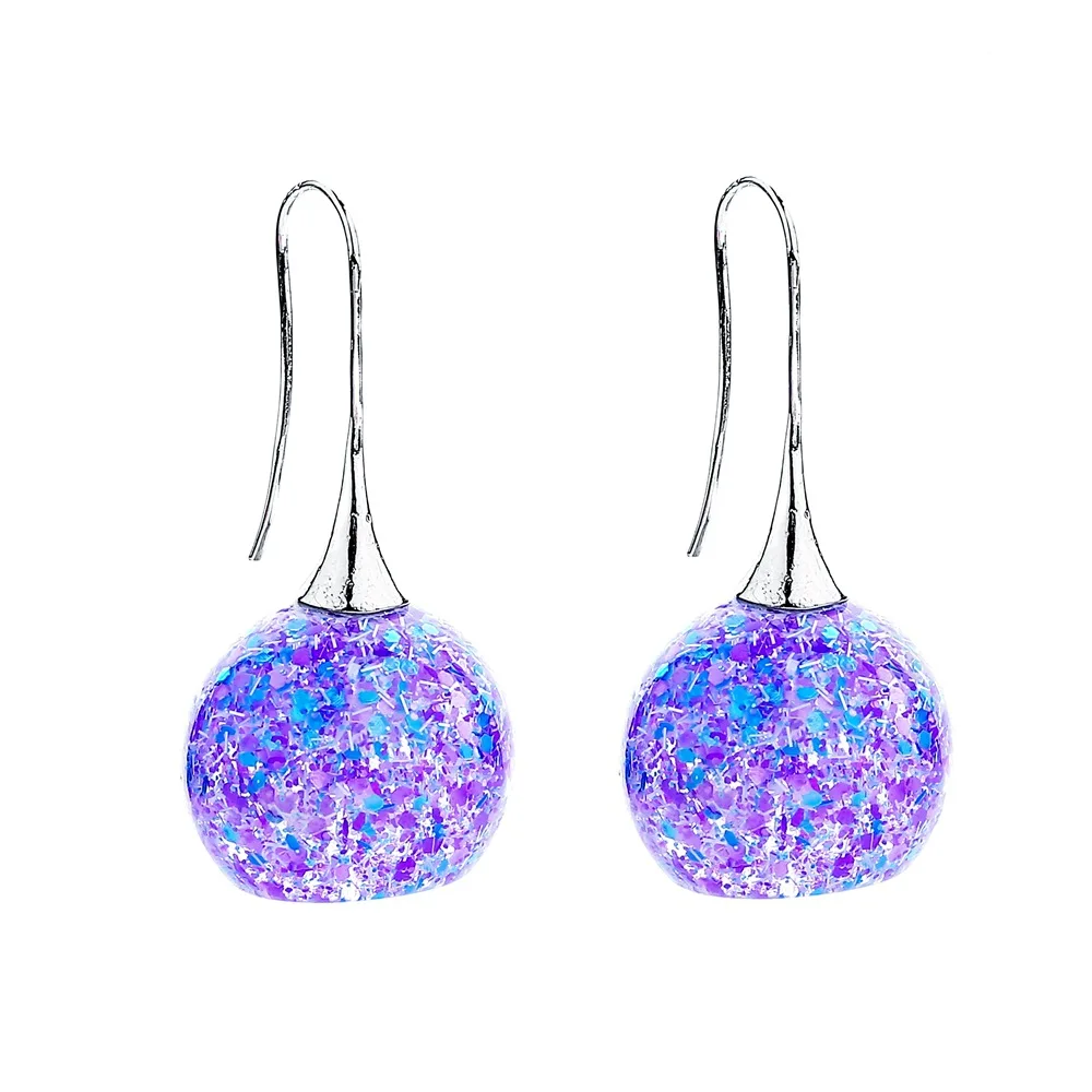 Новинка 2019 креативные серьги из прозрачной смолы с волшебным шариком и крючком