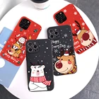 Рождественские и новогодние подарки, мягкий чехол для телефона из ТПУ с оленем для Apple iPhone 13 XS XR X, чехлы для iPhone 12 7 8 Plus 6 SE20 11Pro Max, чехол