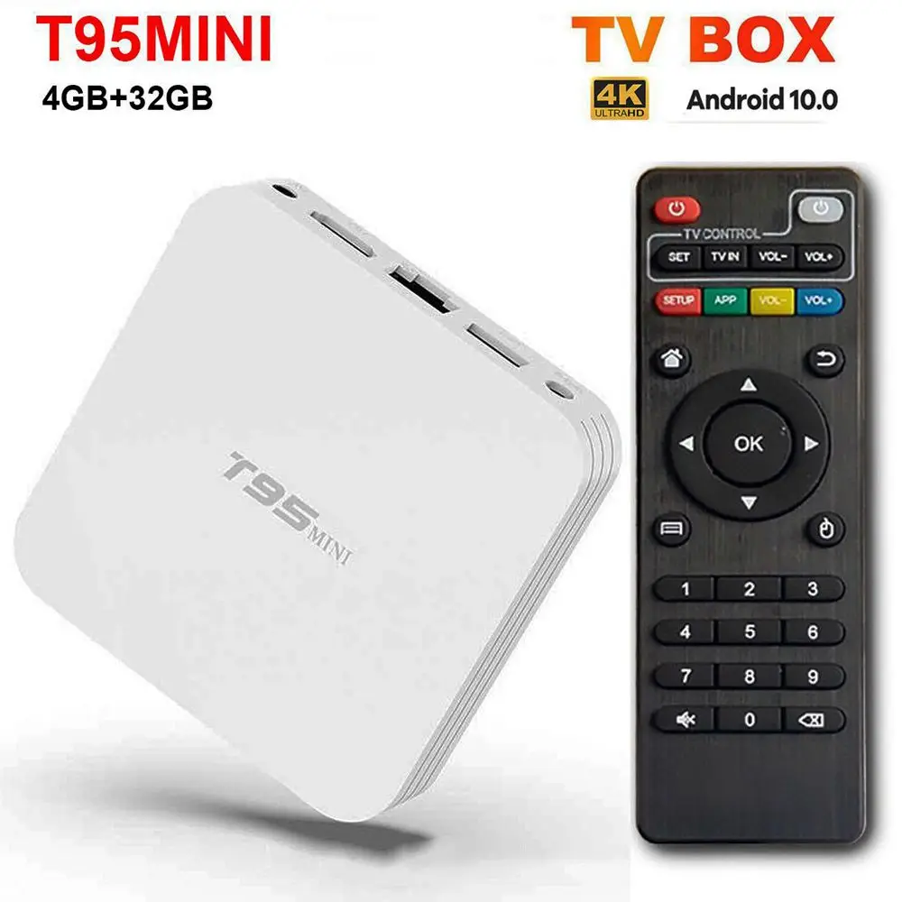 

ТВ-приставка T95MINI, Android 100, 4 ядра, 24 ГГц, Wi-Fi, 4 + 32 ГБ