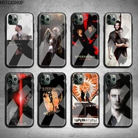 tv series supernatural poster phone case tempered glass for iphone 12 pro max mini 11 pro xr xs max 8 x 7 6s 6 plus se 2020 case