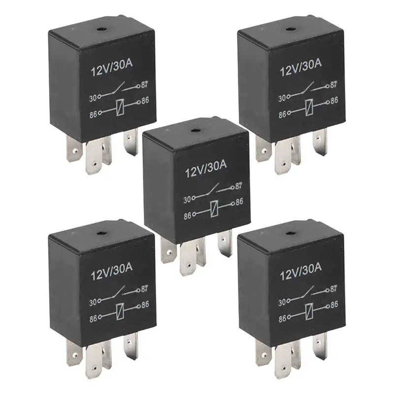 5 X 30A AMP 12V 4Pin Car Auto Relay Kit SPST For Fan Fuel Pump Light Horn | Автомобили и мотоциклы