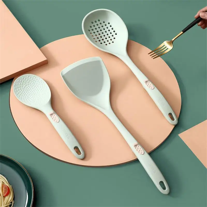 Силиконовые деревянные тернер ложка для супа шпатель Щетка скребок макаронные