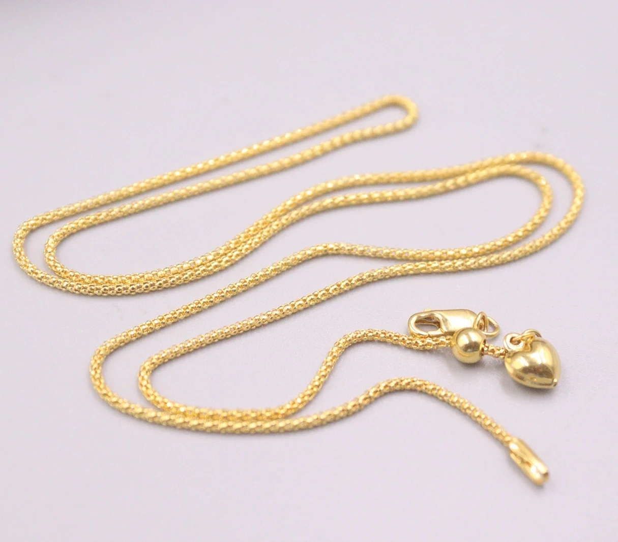 Online Au750 Collana A Catena In Oro Giallo 18 Carati Reale Per Donna Collana Da Donna In Oro Lucido Da 1.1mm Con Popcorn Lucido Regalo 20'L