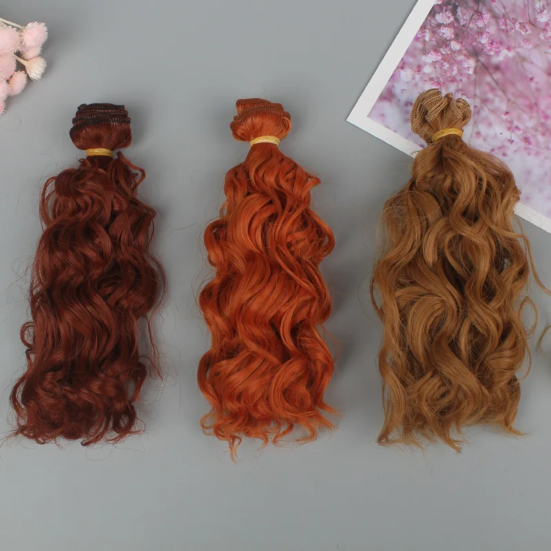 15 см кукольные волосы для 1/3 1/4 1/6 BJD diy куклы натуральные волнистые кукольные парики деревья молочный Шелковый парик Тепловая устойчивость к высокой температуре кукольные волосы