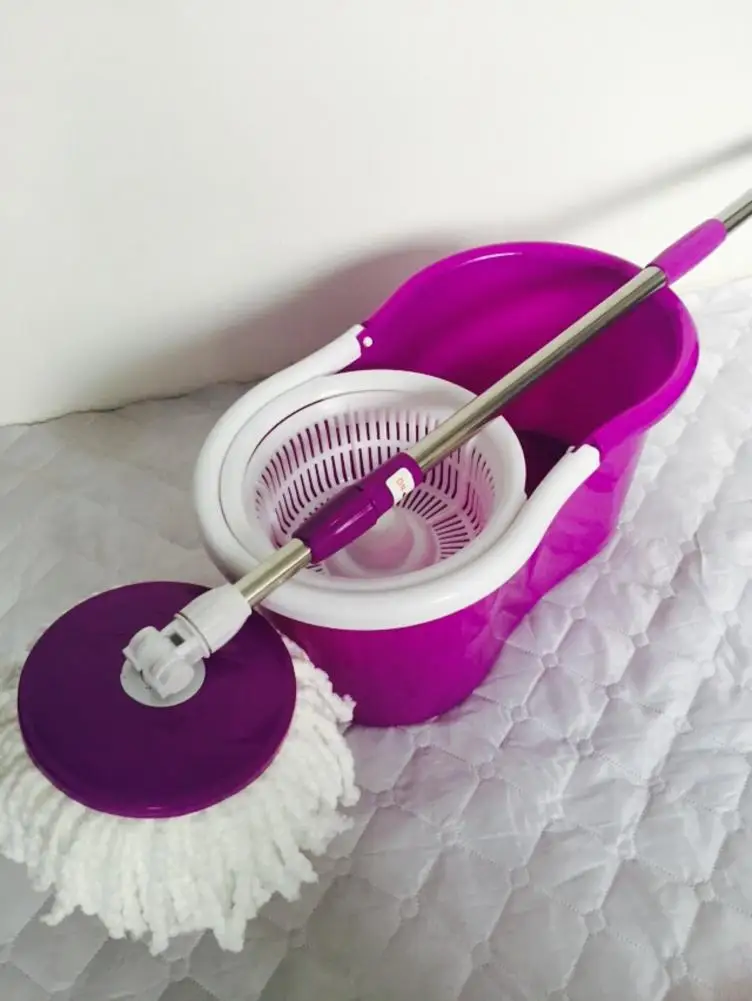 

360-Degree Rotary Head Mop with Ultra Slim Stretchable Handle and Bucket free shipping to USA