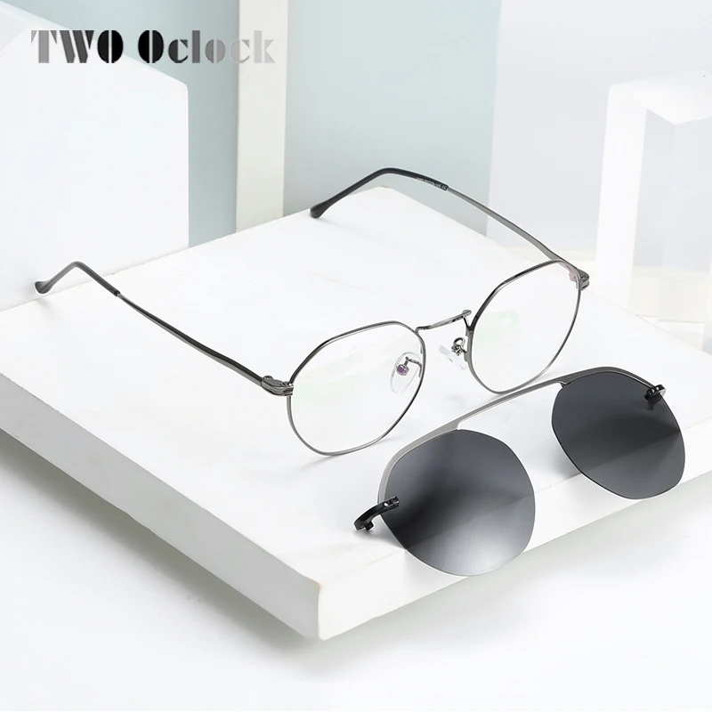

Tony Stark Women Glasses Clip 2 In 1 Sunglasses Clip On Glasses Polar Optics Optical Spectacle Frame 0 Degree D067