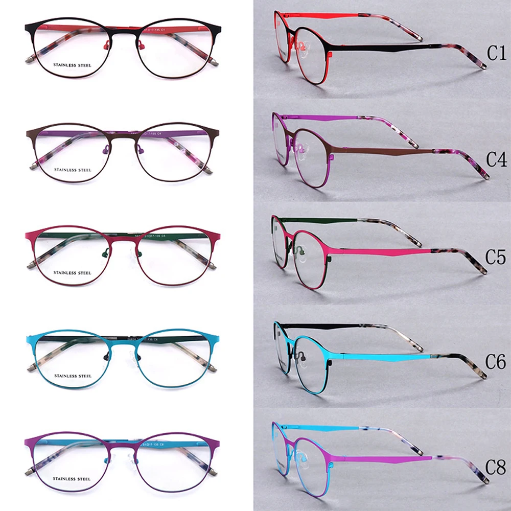 Круглые ультралегкие очки для чтения оправа женщин полный обод сплав высокое