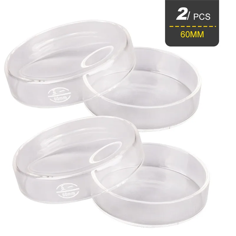 2 шт. 60 мм стеклянная посуда Петри с баночки для крема культура бактерий блюдо