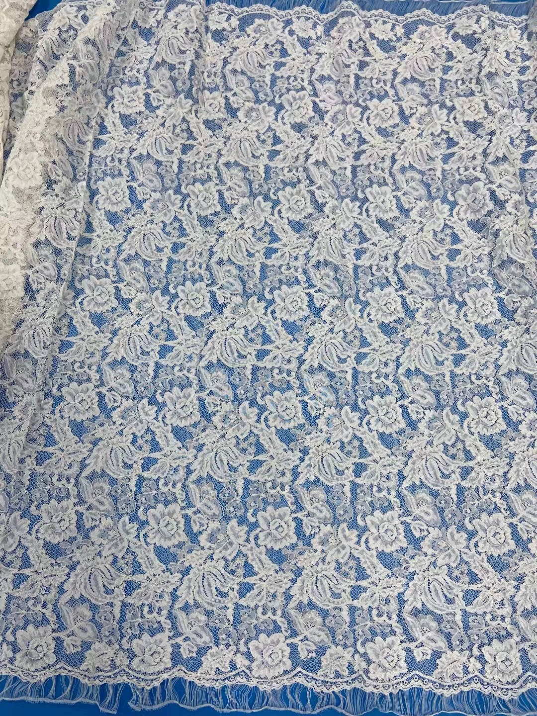 

Thời Чанг Họa Tiết Hoa Văn Cổ Điển Топ Lượng Cao Màu Trắng Thêu Lưới Рен JOY-Châu Phi 5308 Voan Lưới Phối Рен Váy Cưới Vải