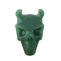 large siznatural crystal skull hand carved green dongling rose quartz horn skull cured demagnetization mineral quartz home decor
