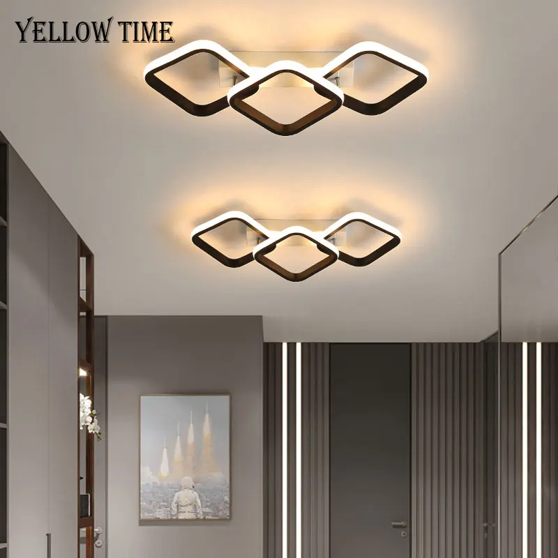 

Черный и золотой кристалл проход потолочный светильник современный светодиодный потолочный светильник для гостиной Спальня столовая Кухн...