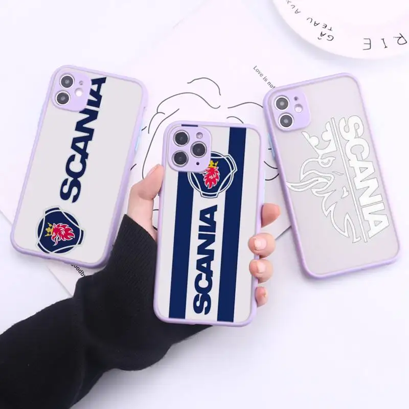 

Scanias Truck Phone Case Transparent Matte For IPhone 7 8 11 12 S Mini Pro X XS XR MAX Plus Cover Shell
