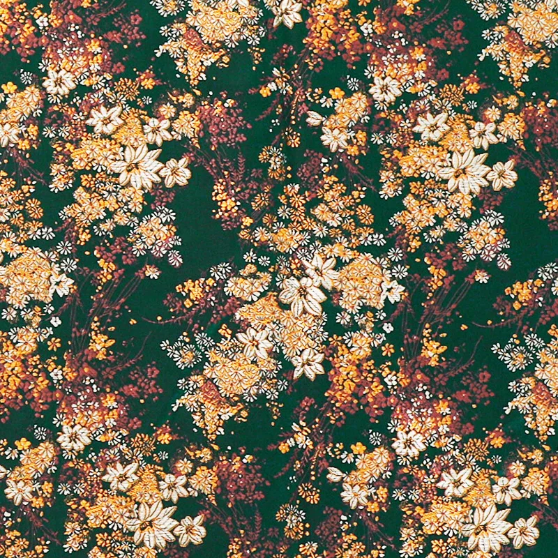 

Brocade jacquard imitution silk fabrics dark green clothing fabric satin pattern stitching material for sewing cheongsam