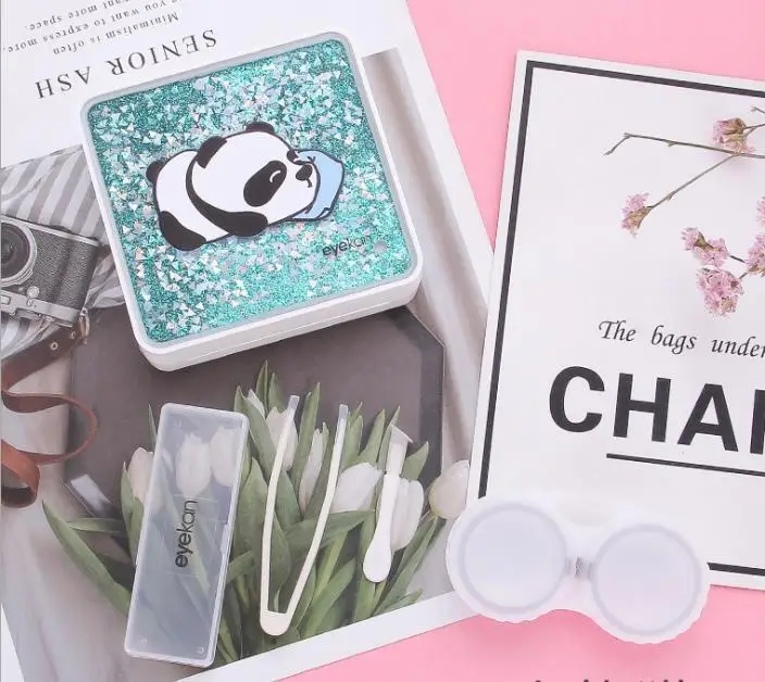 Дорожный мультяшный набор для ухода за глазами держатель контактных линз чехол