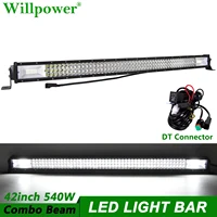 Offroad Car Roof Lights 42" 540W Ultra-Thin Light Bar For Jeep Chevy 4x4 Truck SUV 4WD AWD Lightbar Pickup DT Connector LED Bar
