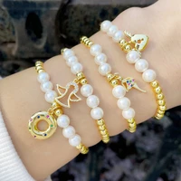 bead bracelet beaded ins style fashion pearl bracelet design simple niche trend angel love lock bracelet jewelry gift