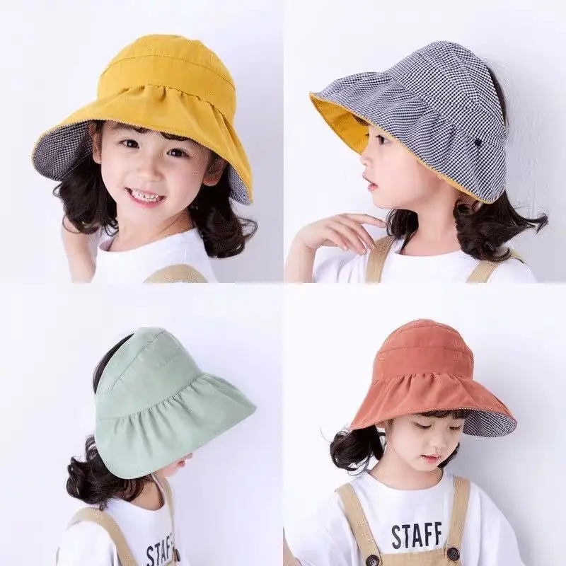 Детская шляпа летняя Рыбацкая от солнца с большим краем для бассейна девочек