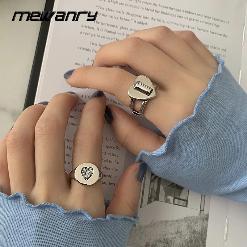 

MEWANRY 925 пробы серебряные кольца для женщин креативный модный дизайн очаровательные Милые Роскошные Хип-хоп шикарные украшения для вечерние ...