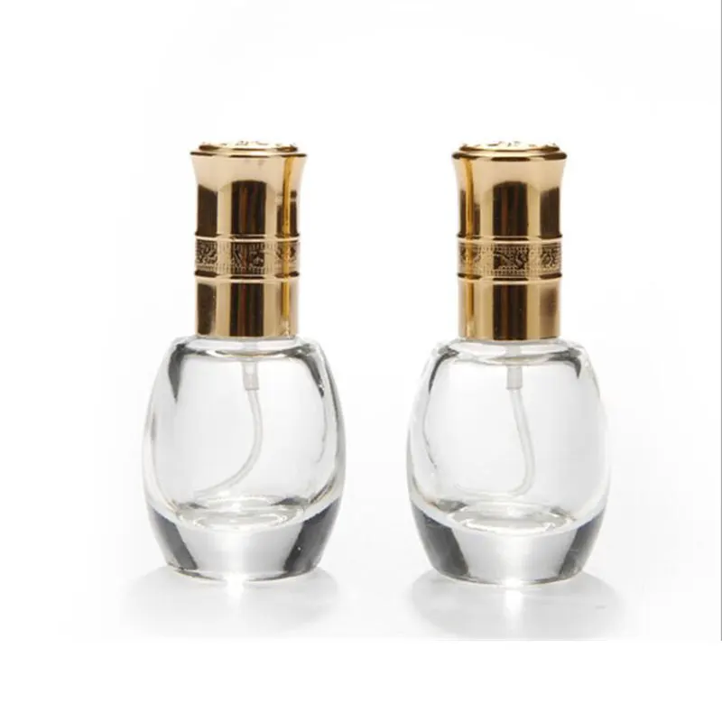Perfume Atomizer Refillable Liquid Dispenser Makeup Comestics Personality Clear Pearl Bottle Golden Cap Glass Vials 25pcs/lot | Красота и