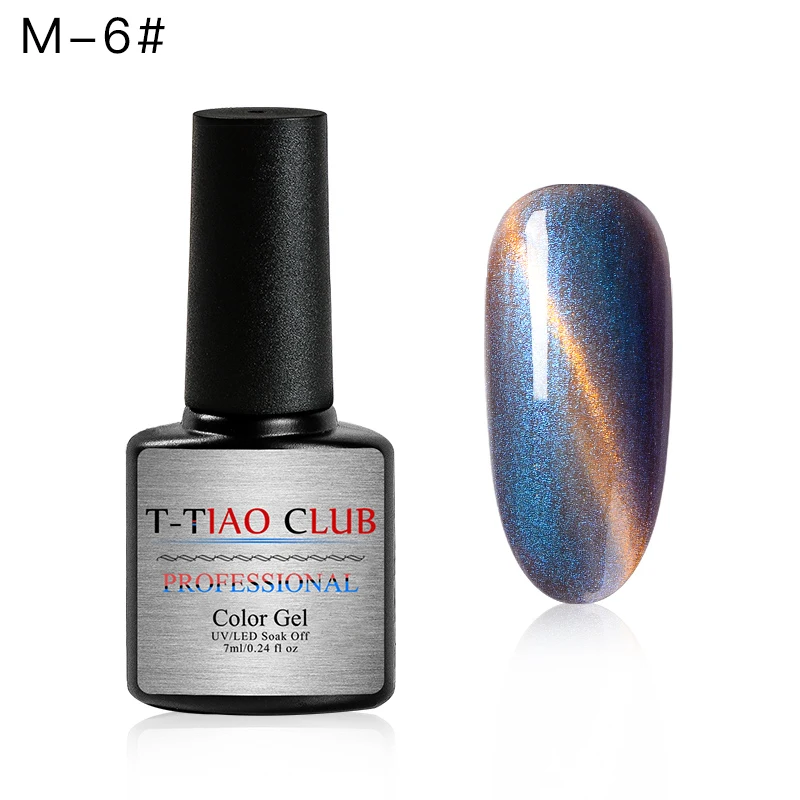 T-TIAO CLUB 6 мл магнит 7D Хамелеон для использования с магнитом Гель-лак для ногтей с эффектом «кошачий глаз» лак стойкий Сияющий лазер замочить от УФ-гель для дизайна ногтей лак - Цвет: TK1106