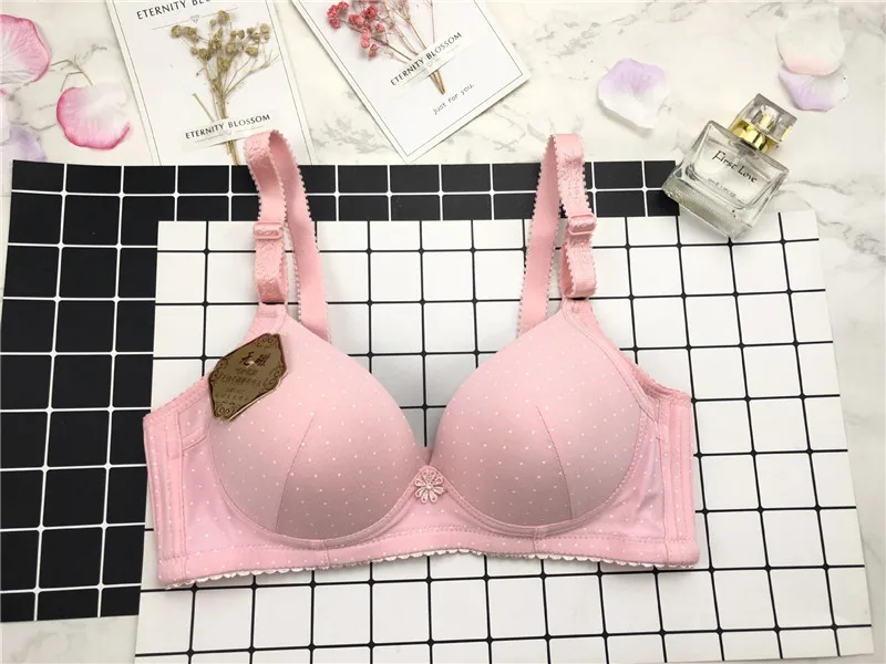 Pink Новое нижнее белье, хлопковое тонкое нижнее белье без стального кольца, бюстгальтер для девочек - Цвет: Pink