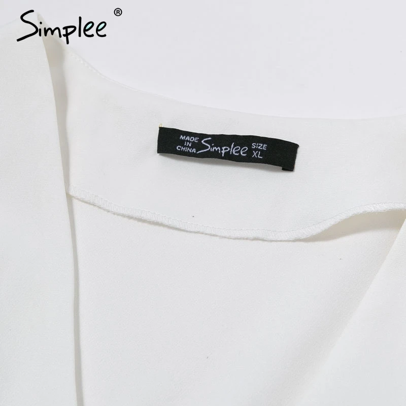 

Simplee Sexy v neck plus size women blazer coat Autumn winter belted bell sleeve white coat Elegant ladies party outerwear 2019