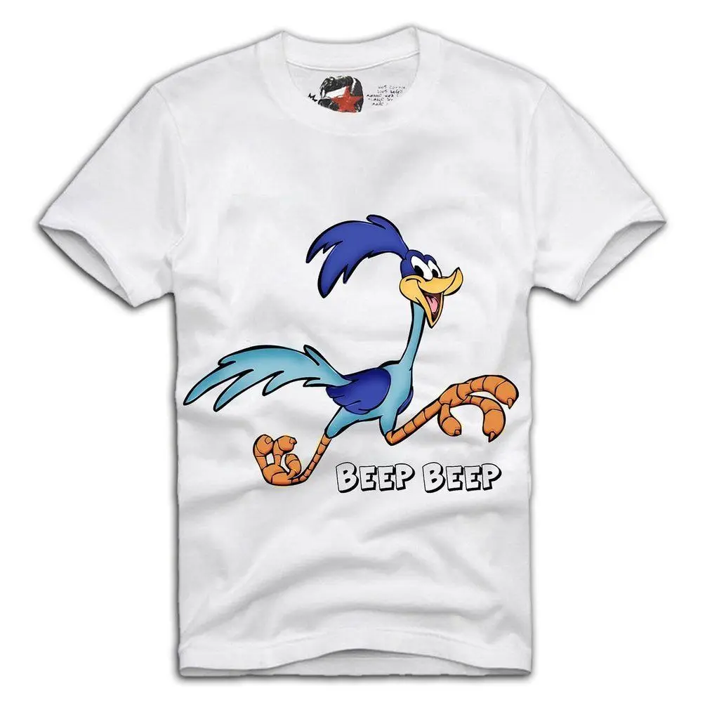 ROADRUNNER футболка &quotBEEP&quot TASMANIAN COYOTE LOONEY TUNES Мультфильм S/M/L/XL 100% хлопок топы