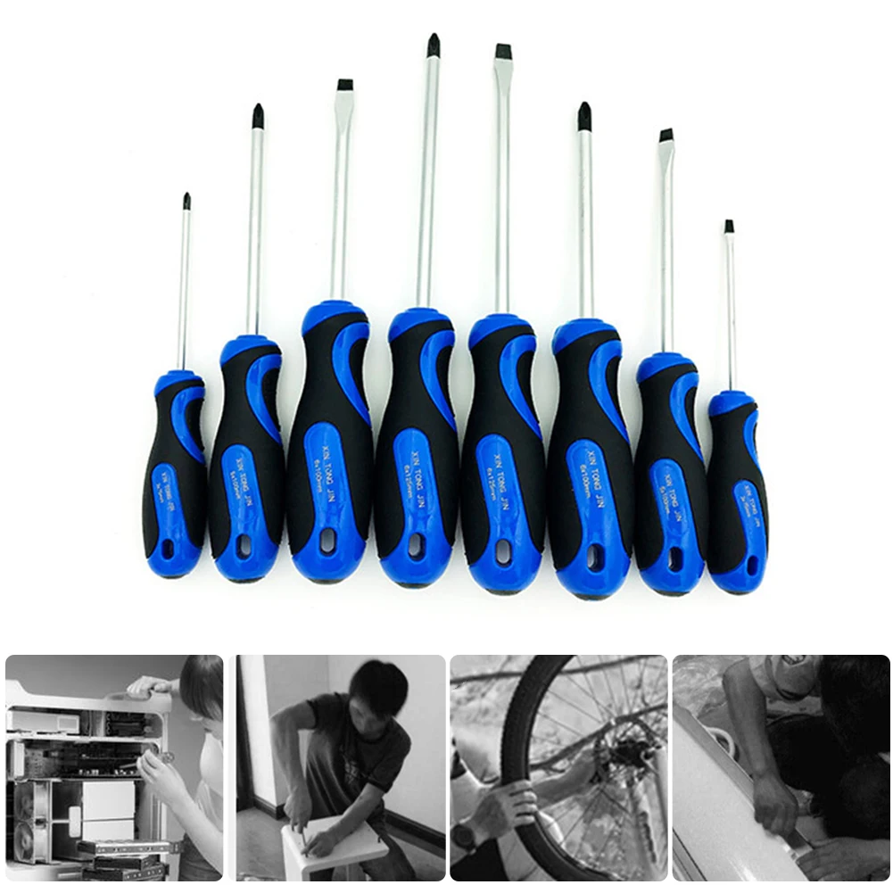

8 шт. Набор отверток 75-233 мм пп хромованадиевый сплав многофункциональные полипропиленовые ручки безопасности изолированные отвертки Отвер...
