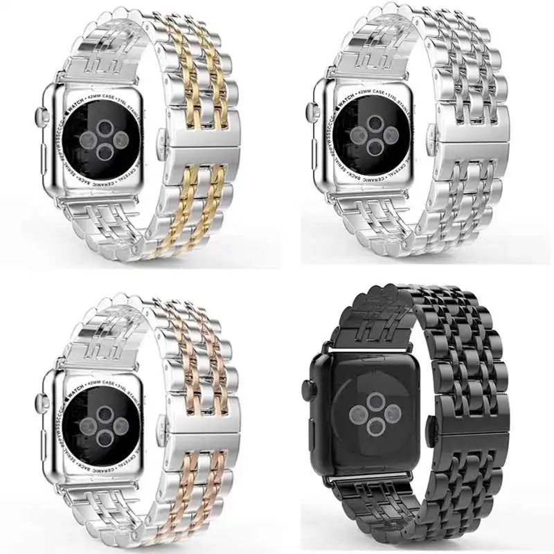 Ремешок из нержавеющей стали для apple watch band 42 мм 38 4 3 5 44 40 iwatch series Link браслет |