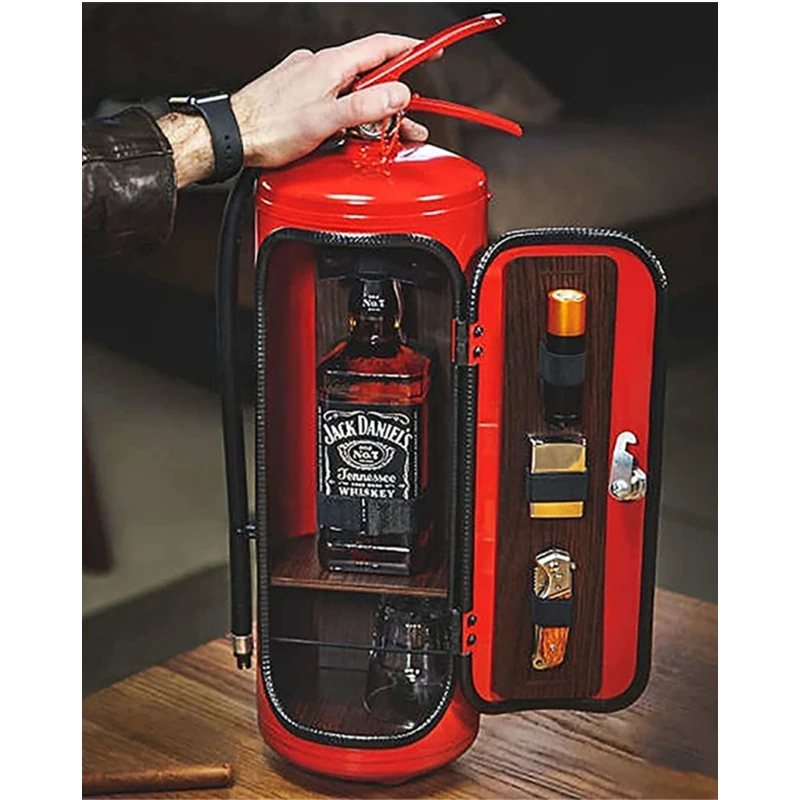 Fire Extinguisher Mini Bar For Liquor Wine Storage Boxes Handmade Mini Bar Gift Firefighters for Whiskey Lovers Wine Storage