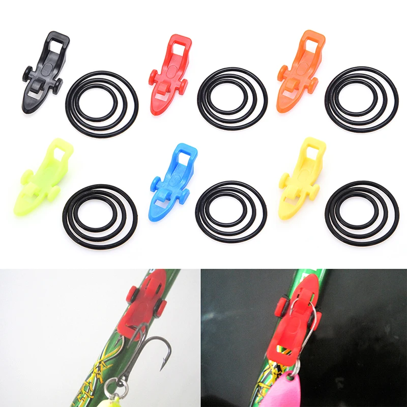

3 Pcs Fishing Hook Keepers Fishing Rod Lure Bait Safety Holder Plastic Hanger Fish Tackle Gadgets Accessories 6 Colors