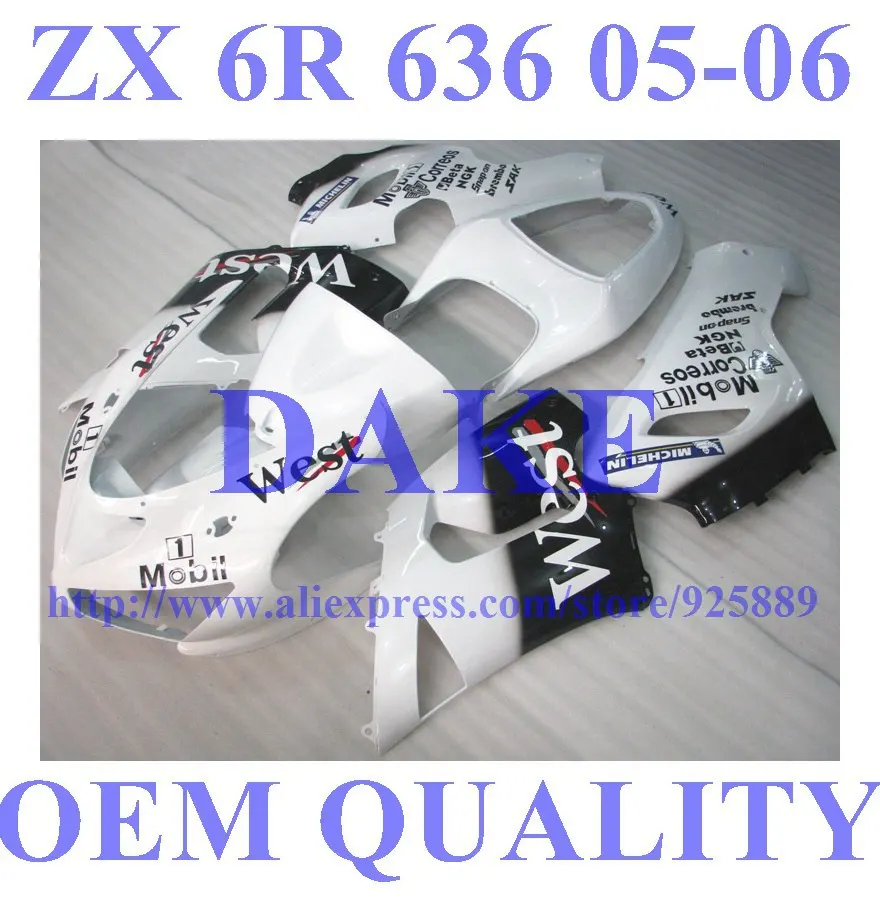 

Mold WEST Fairing Kit For NINJA ZX 6R 636 05 06 ZX-6R DAKE ZX6R 2005 2006 ZX 6R 05 06 Fairings JI78