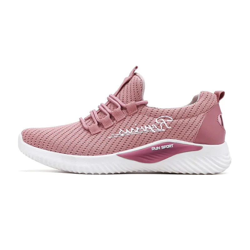Розовый Женская обувь г. Новые кроссовки женские модные tenis feminino легкие дышащие сетчатые туфли Женская Повседневная обувь женские кроссовки B1363 - Цвет: Розовый