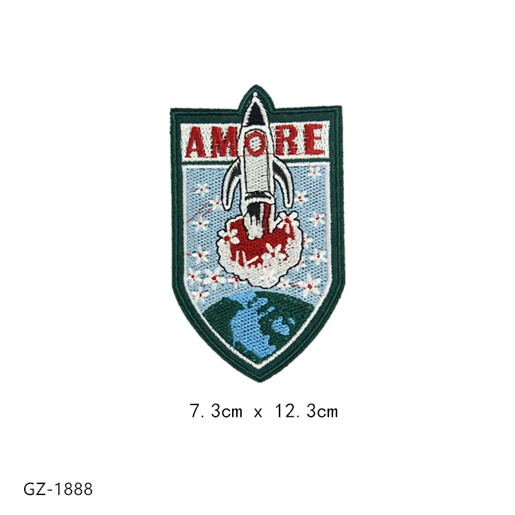 Модные патчи с вышивкой в виде летающей тарелки астронавтом для джинсов пальто