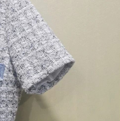 

2021 Spring and Summer New Denim Stitching Short-sleeved Lapel Women Mini Dress