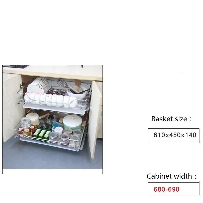Кухонный ящик для органайзера кухонный шкаф из нержавеющей стали корзина