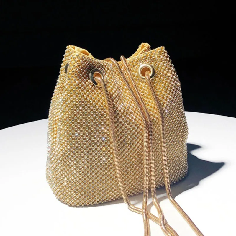 Модные женские вечерние побрякушки Побрякушки Кристалл бисер ведро сумки