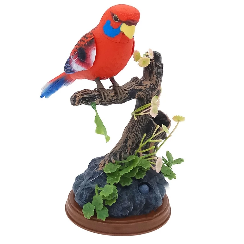 

Electric Parrot Figures Talking Bird Parakeet Toys Pen Holders Ornament Recording & Playback Function Induction Toys