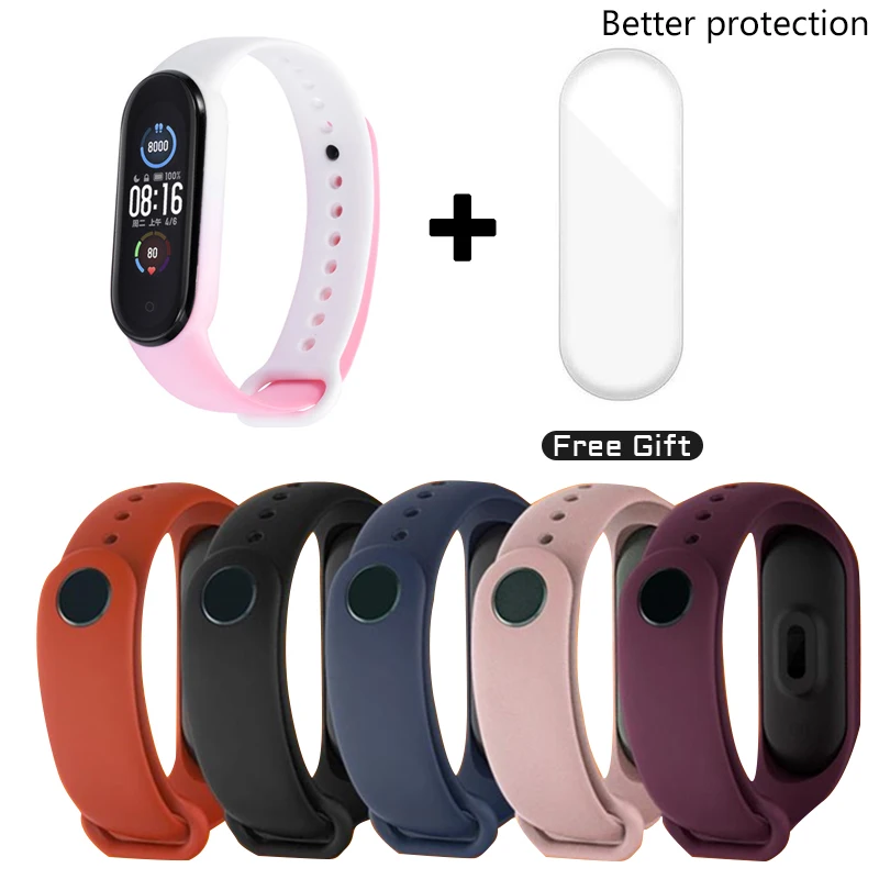 

Ремешок силиконовый для Xiaomi Mi Band 6 5, сменный спортивный браслет с защитой от пота для MiBand 6 5 3 4, аксессуары для наручных браслетов