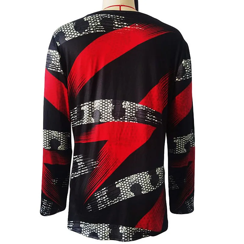 2022 Winter Belt Spring Autumn Women Plus Sizes Large Big Loose Sexy Printed Vintage T Shirts Tops Full Long Sleeve