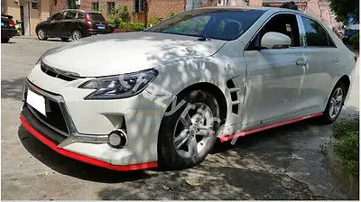 Универсальный красный резиновый передний спойлер боковая юбка Боди Комплект 2 16