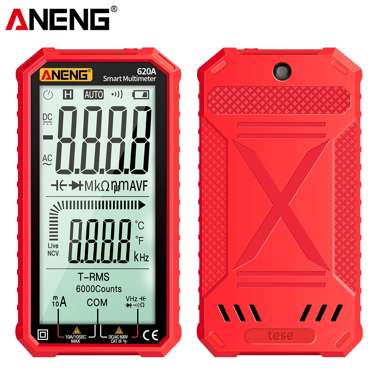ANENG 620A цифровой Смарт мультиметр-Транзистор тестер 6000 отсчетов True RMS Авто