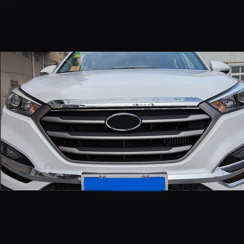 1 шт. ABS для HYUNDAI TUCSON 2015 2020 хромированный передний капот решетка гриль губы молдинг