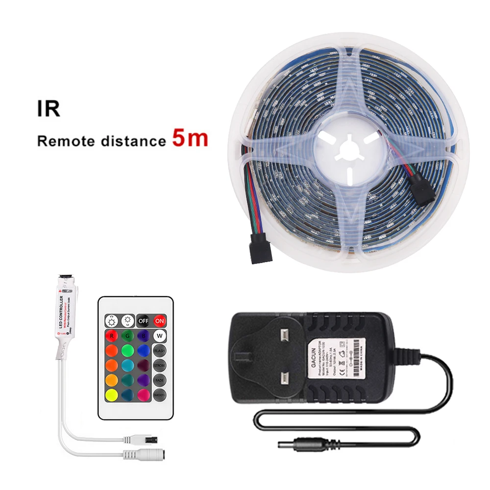 12V RGB Светодиодные ленты светильник 5 10 м 15 20 5050 гибкая лента ИК пульт