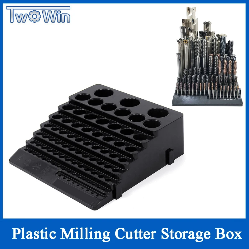 

70x220x200mm 85 Holes Plastic Milling Cutters Storage Box Tap Reamer Turning Tool Holder Drill Bits Storage CNC Lathe Tool