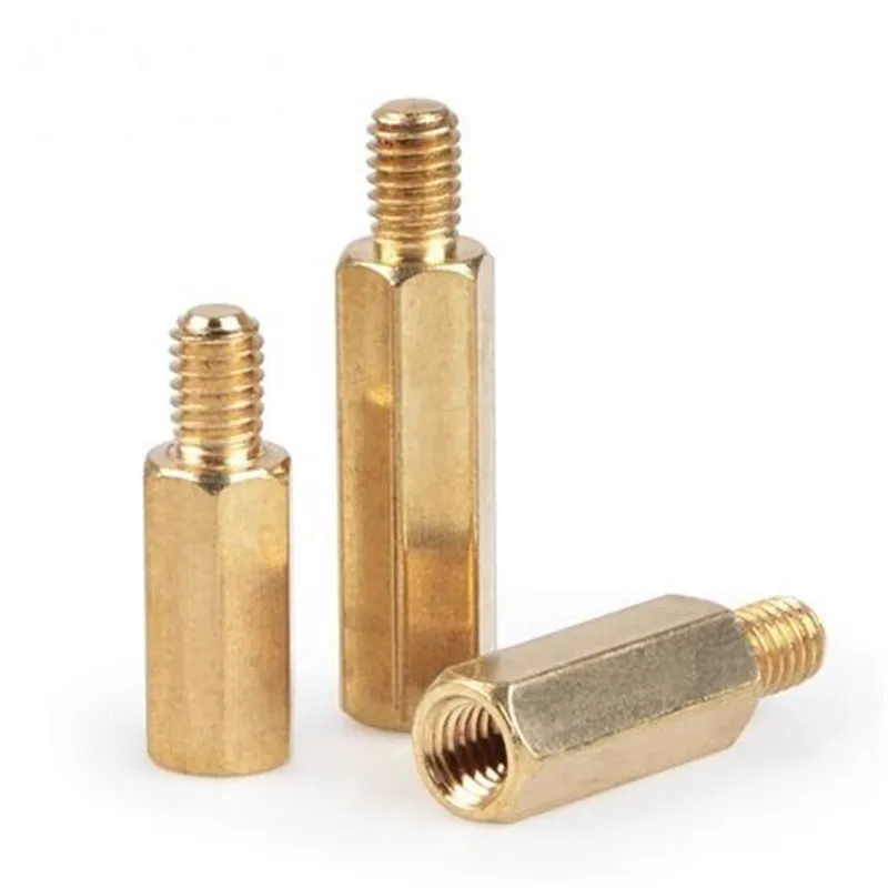 M2 Single head hexagonal Copper Column Screws Combination Brass Bolts Male Female Hex Nut Spacing Screw Threaded Pillars Truss |
