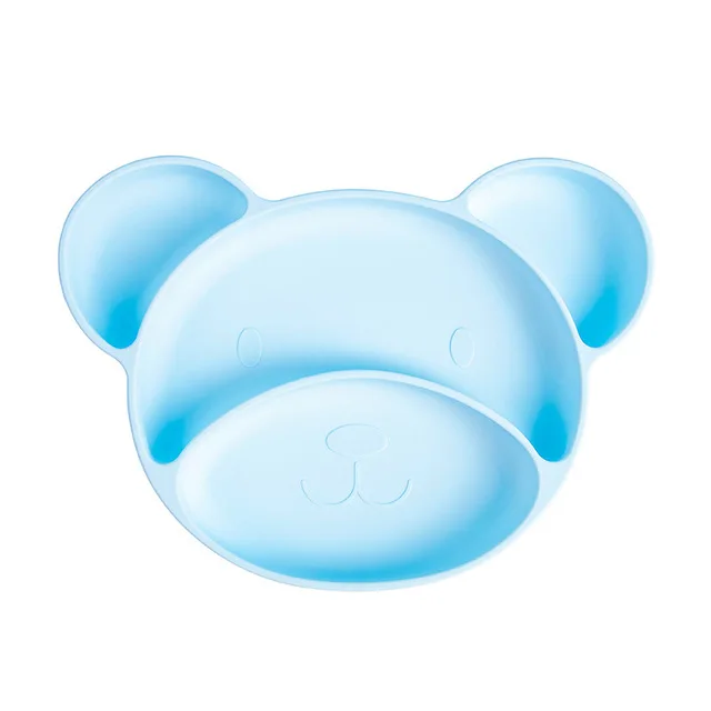 

Cute Baby Silicone Dining Plate Cartoon Bear Toddler Tableware sucker Children Feeding Bowl Kids Anti-fall Dishes